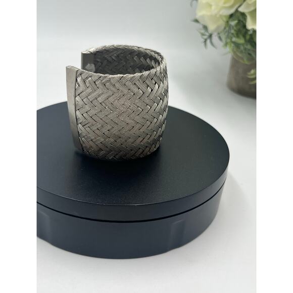 Sarah Cavender Metalworks Wide Interwoven Silver Tone Metal Cuff
Bracelet - Picture 2 of 12